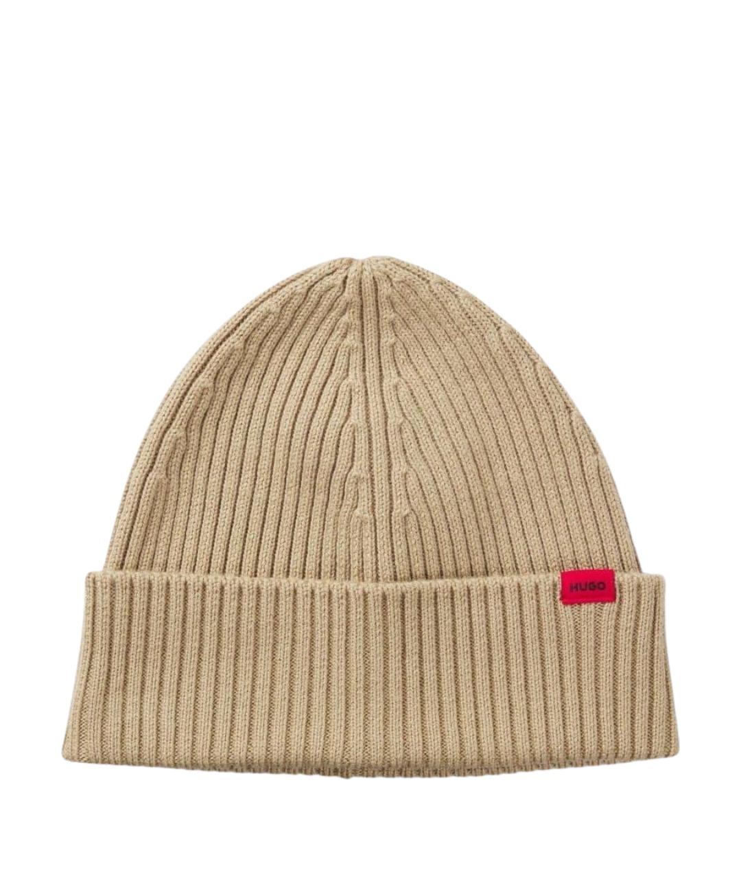 HUGO Бежевая шерстяная шапка, фото 1