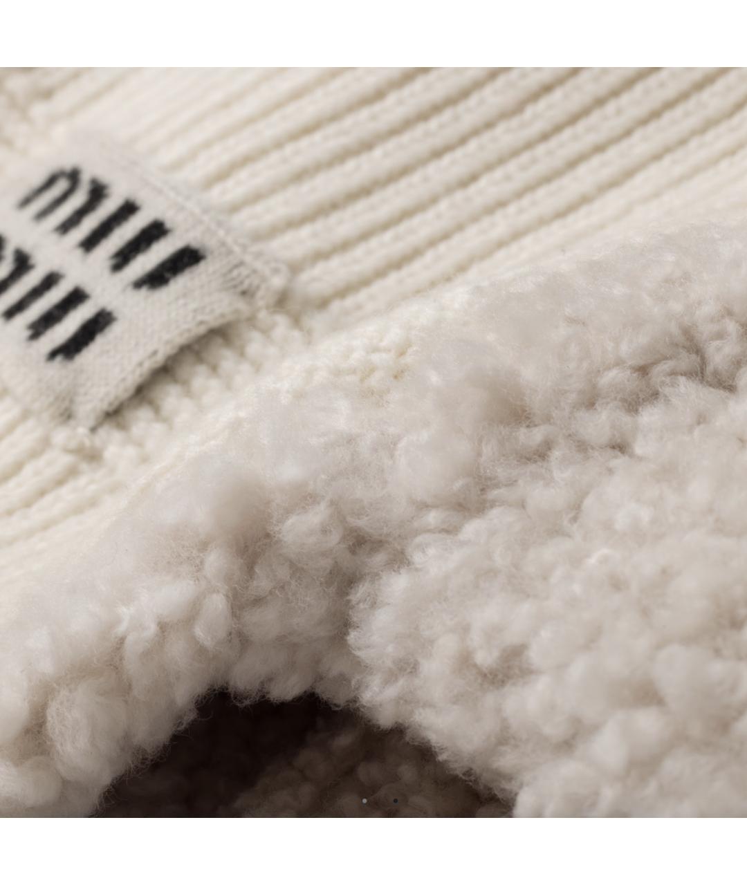 MIU MIU Бежевая шерстяная шапка, фото 2