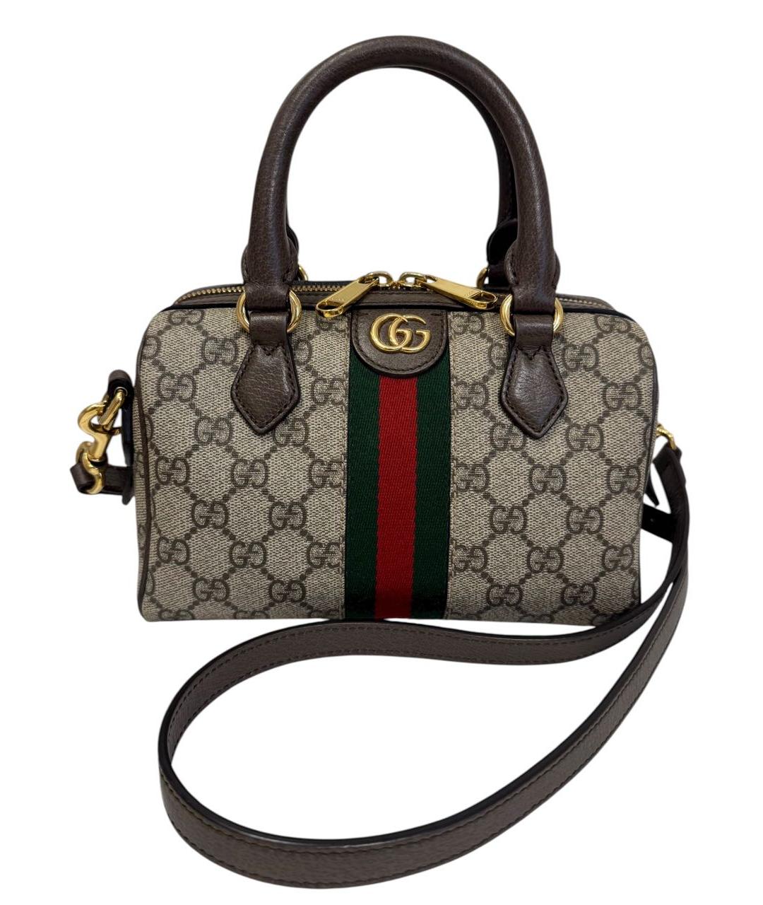 GUCCI Коричневая кожаная сумка через плечо, фото 9