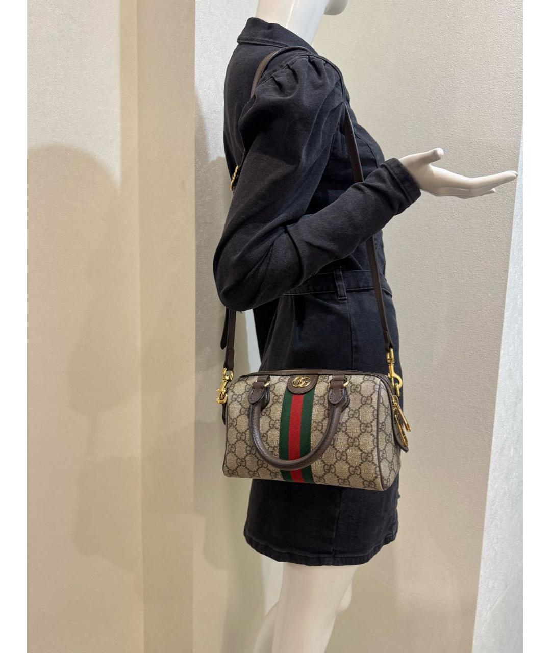 GUCCI Коричневая кожаная сумка через плечо, фото 7