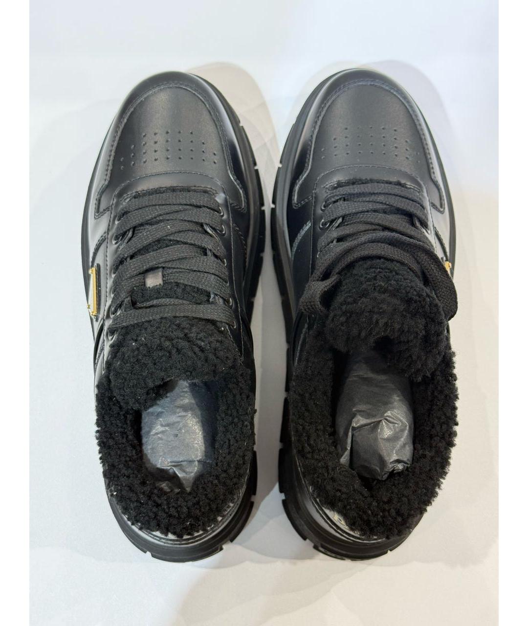 PRADA Черные кожаные кроссовки, фото 3