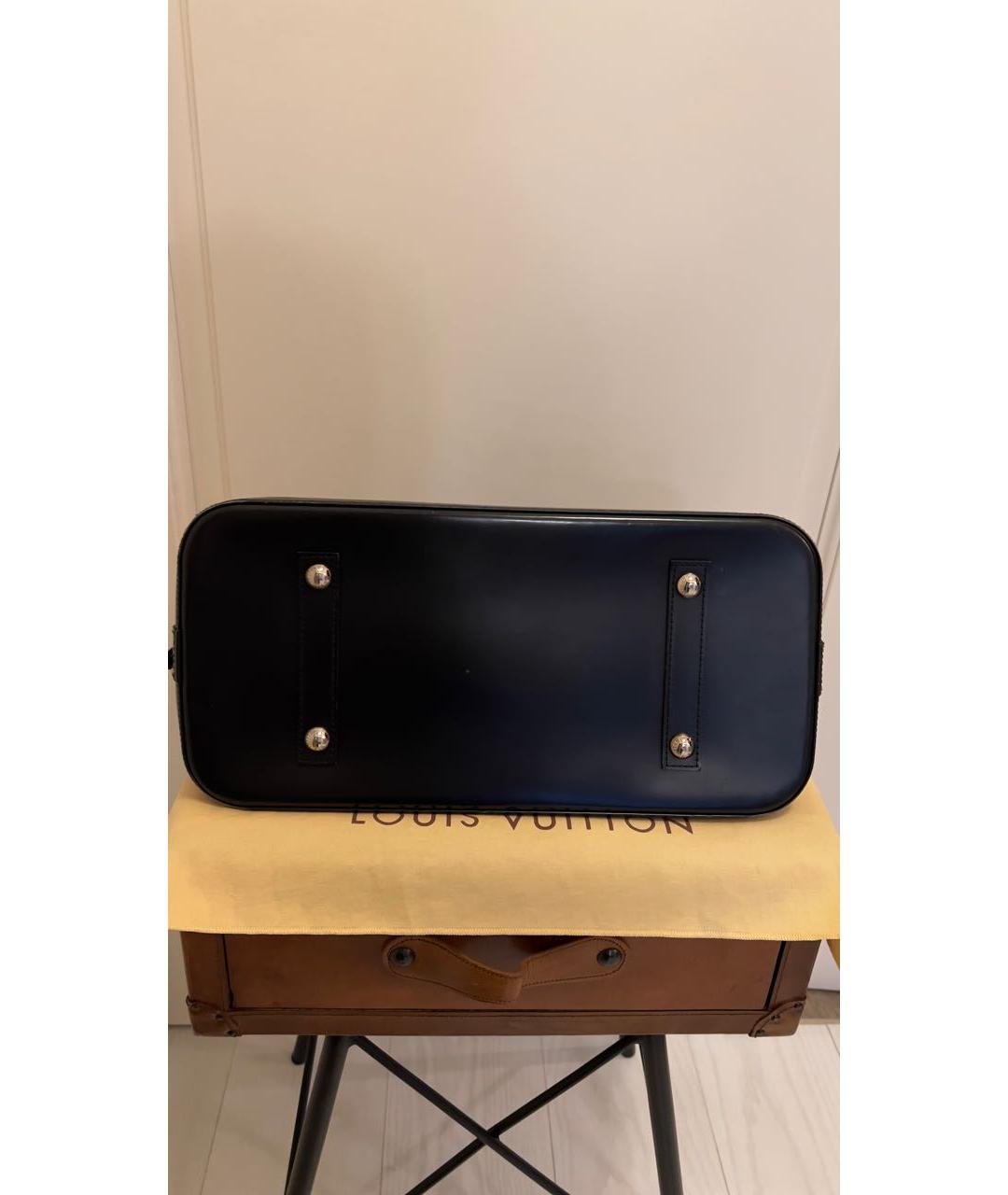 LOUIS VUITTON Черная кожаная сумка тоут, фото 5