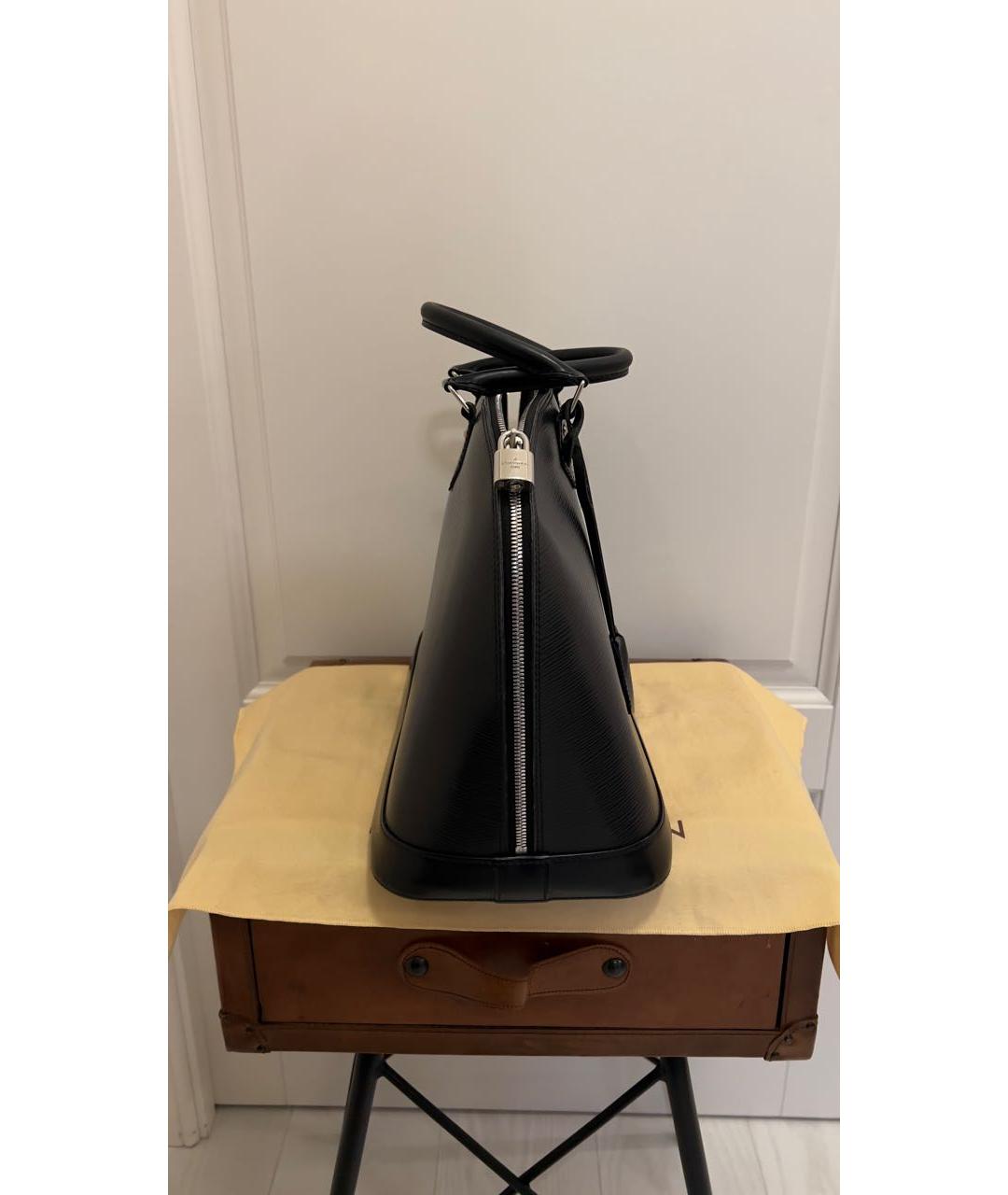 LOUIS VUITTON Черная кожаная сумка тоут, фото 2