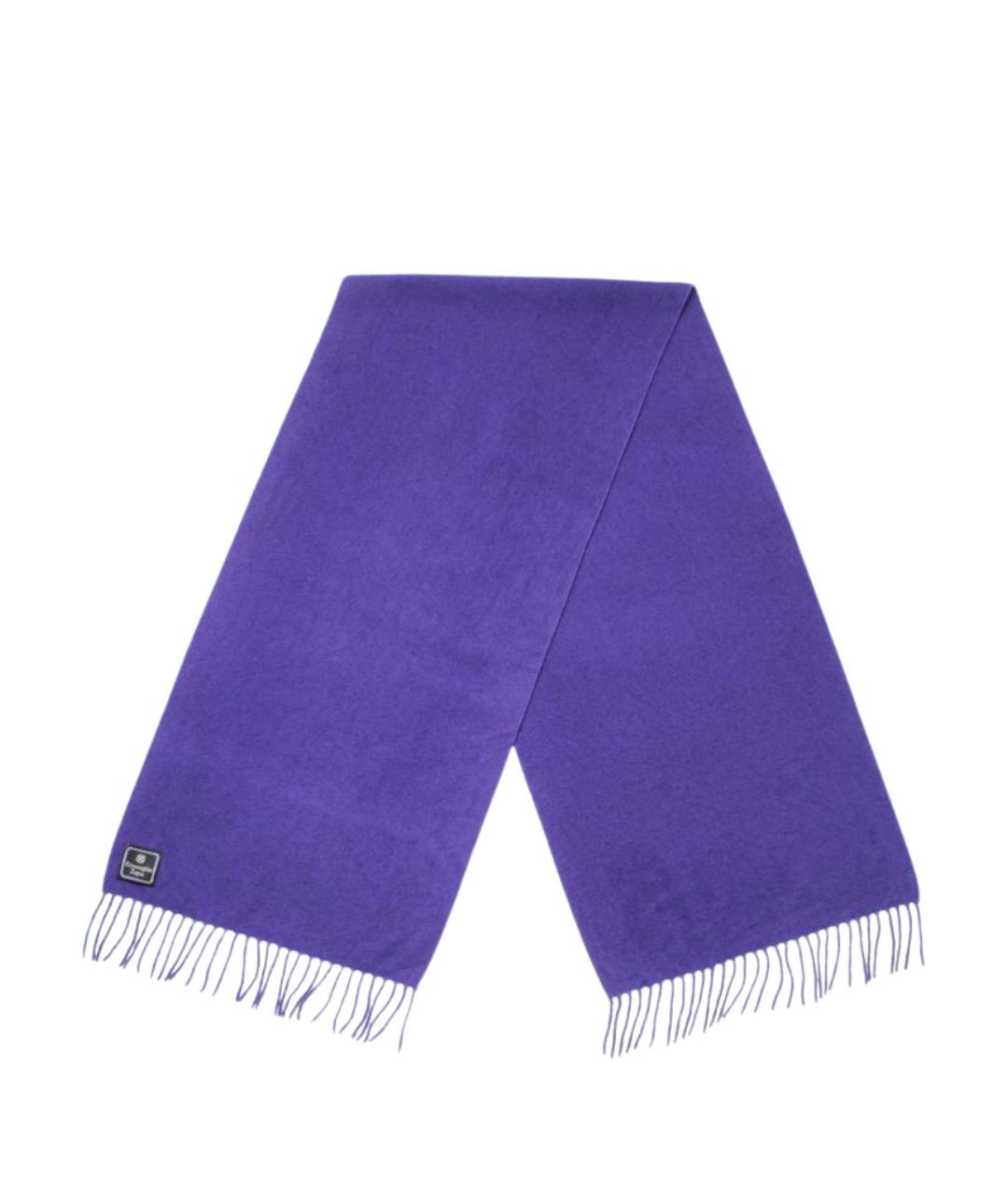 ERMENEGILDO ZEGNA XXX Фиолетовый шерстяной шарф, фото 1