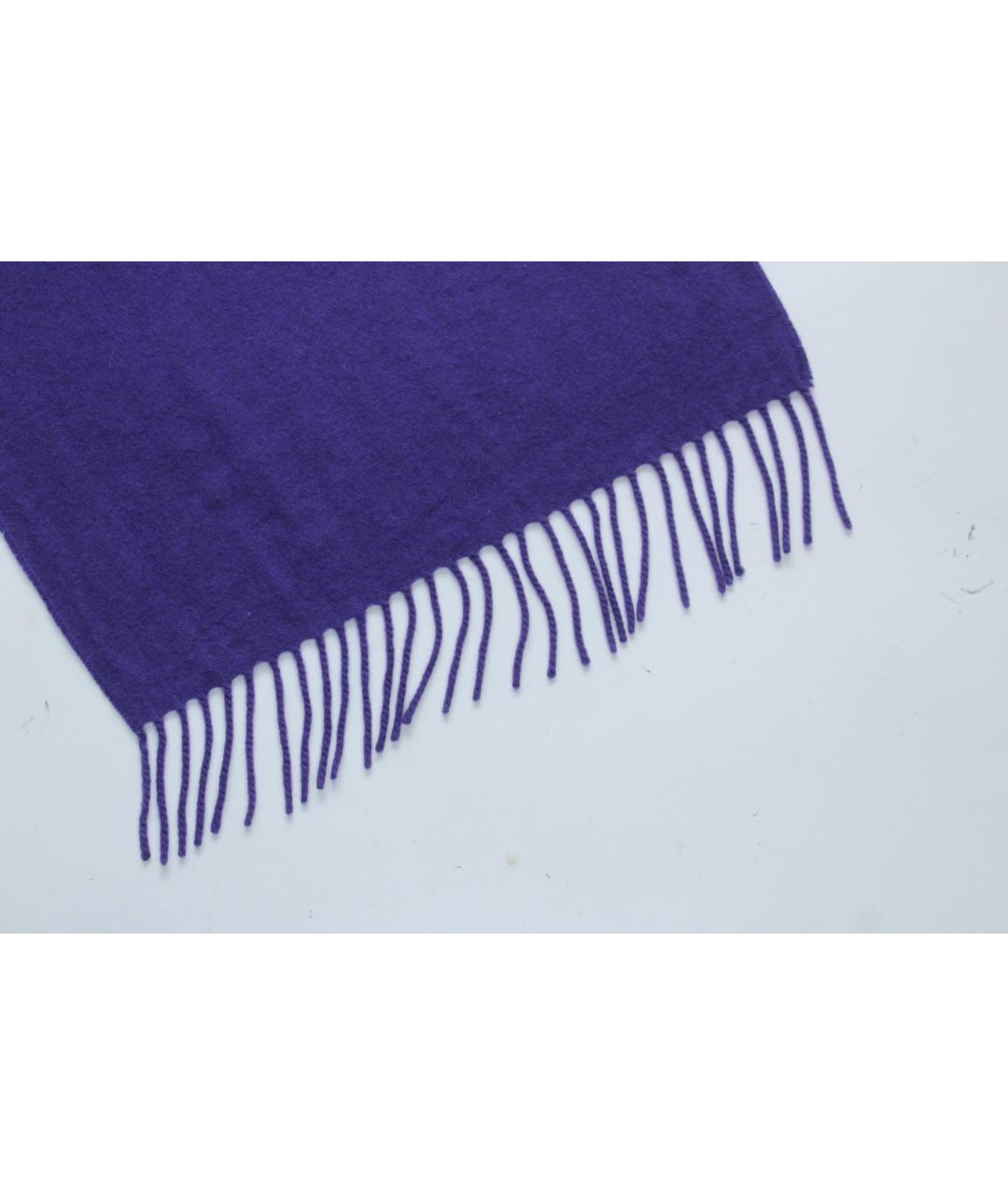 ERMENEGILDO ZEGNA XXX Фиолетовый шерстяной шарф, фото 9