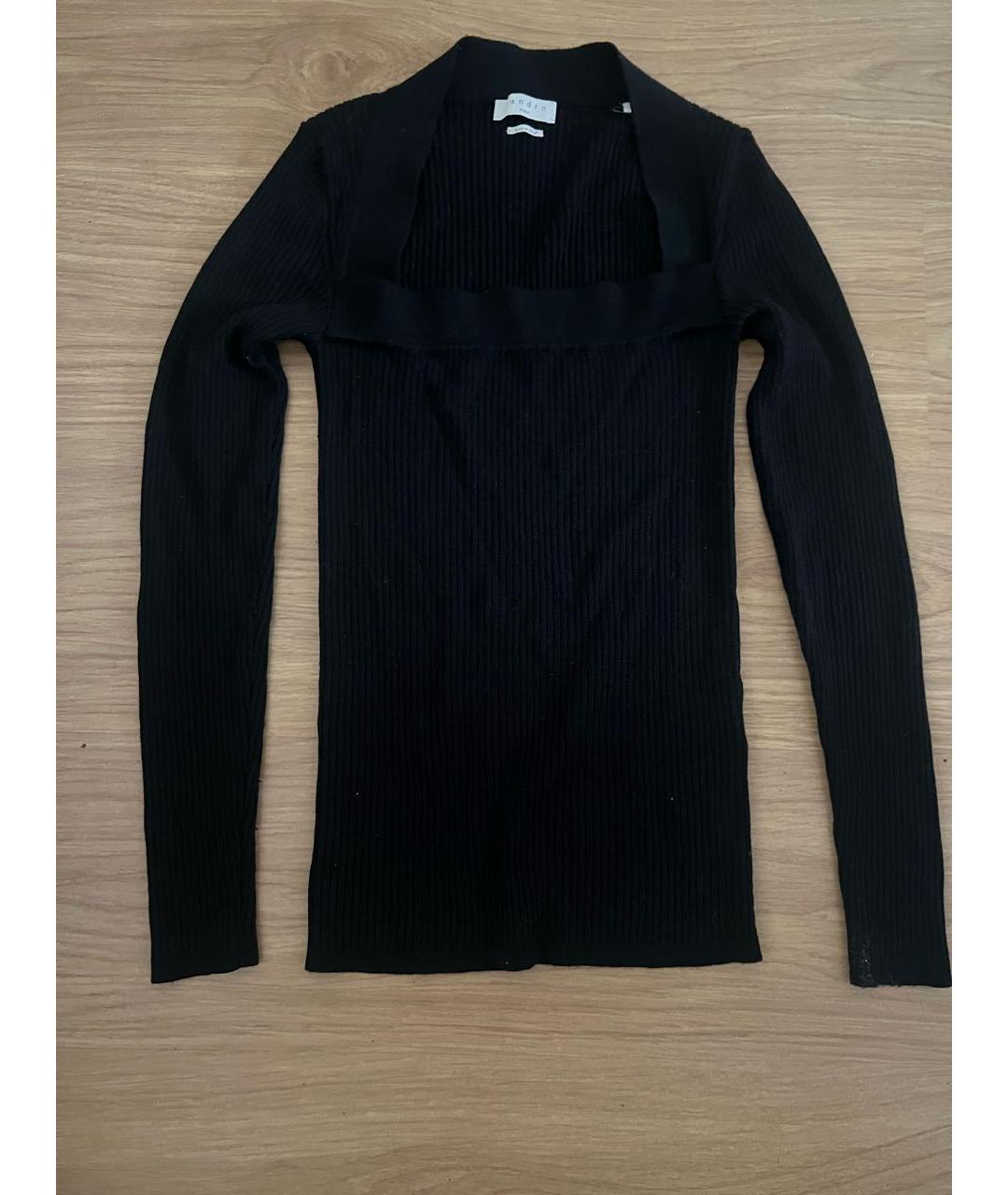 SANDRO Черный шерстяной джемпер / свитер, фото 2
