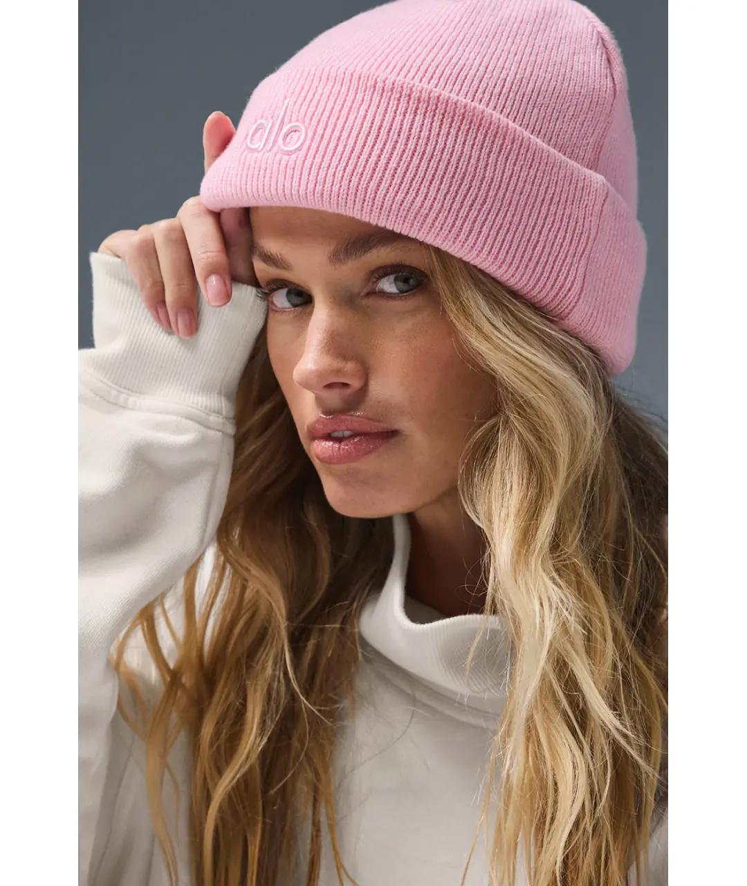 ALO YOGA Розовая хлопковая шапка, фото 4