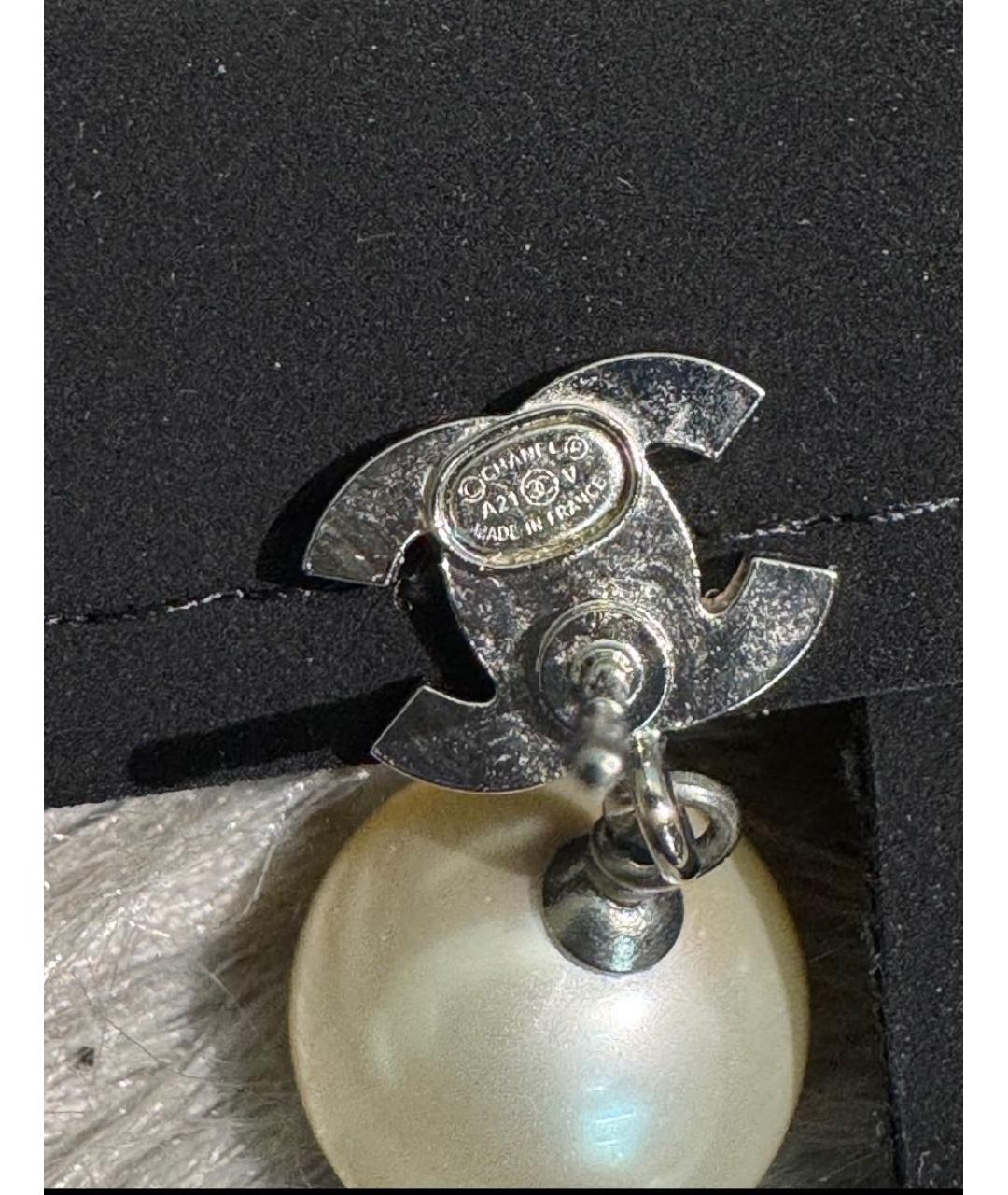 CHANEL Белые жемчужные серьги, фото 4