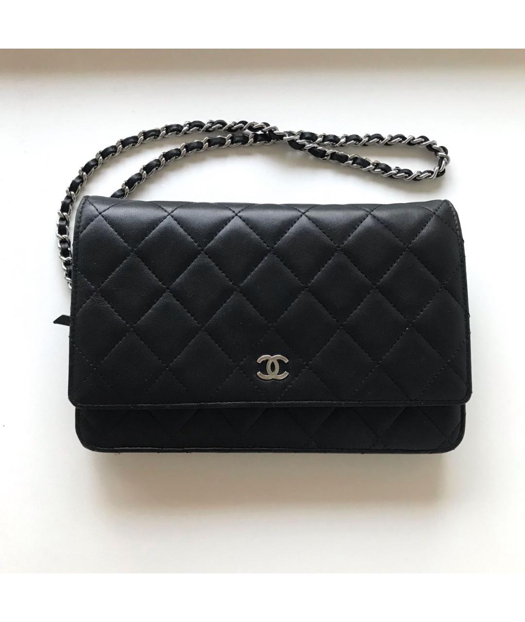 CHANEL Черная кожаная сумка через плечо, фото 9