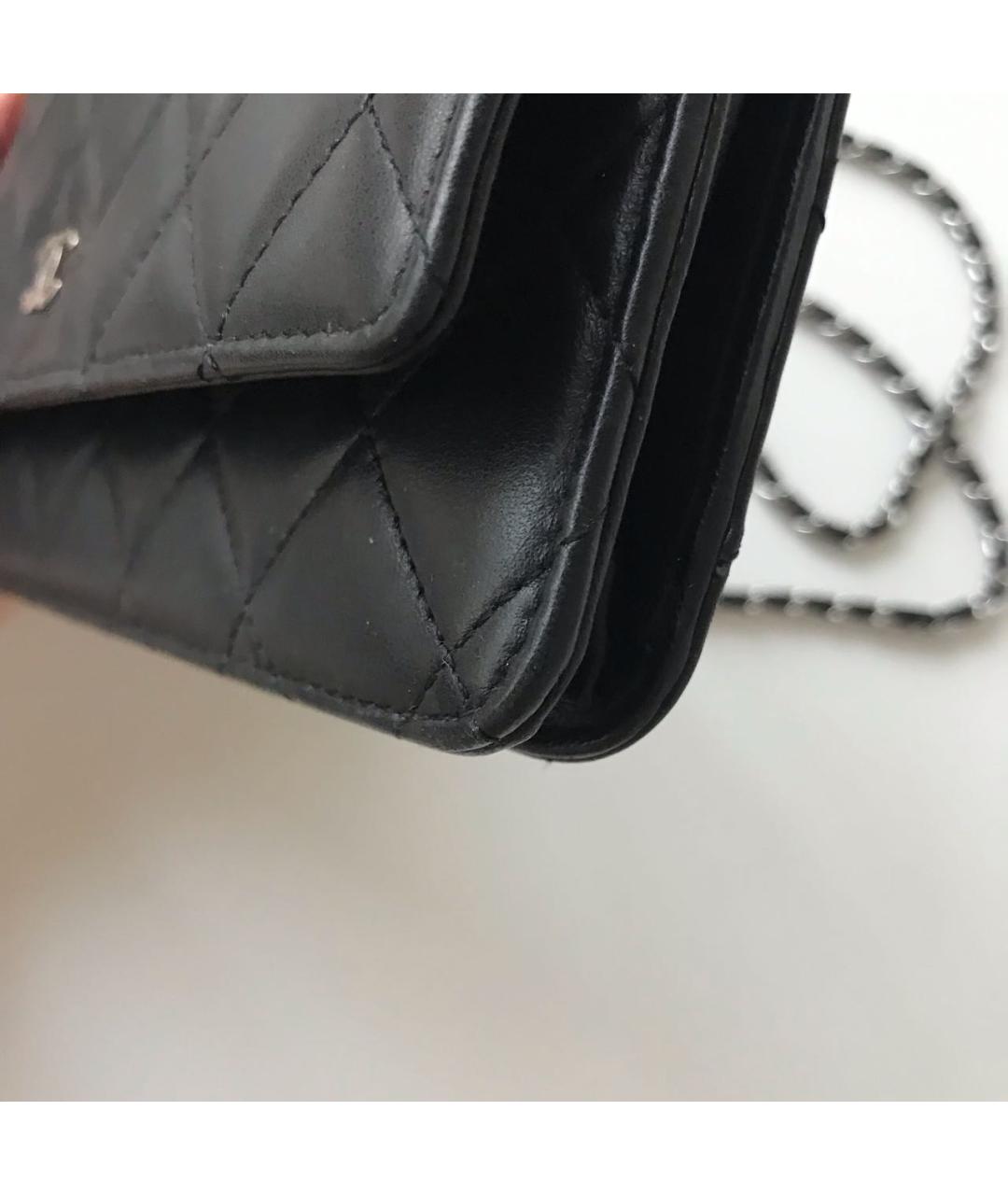 CHANEL Черная кожаная сумка через плечо, фото 8
