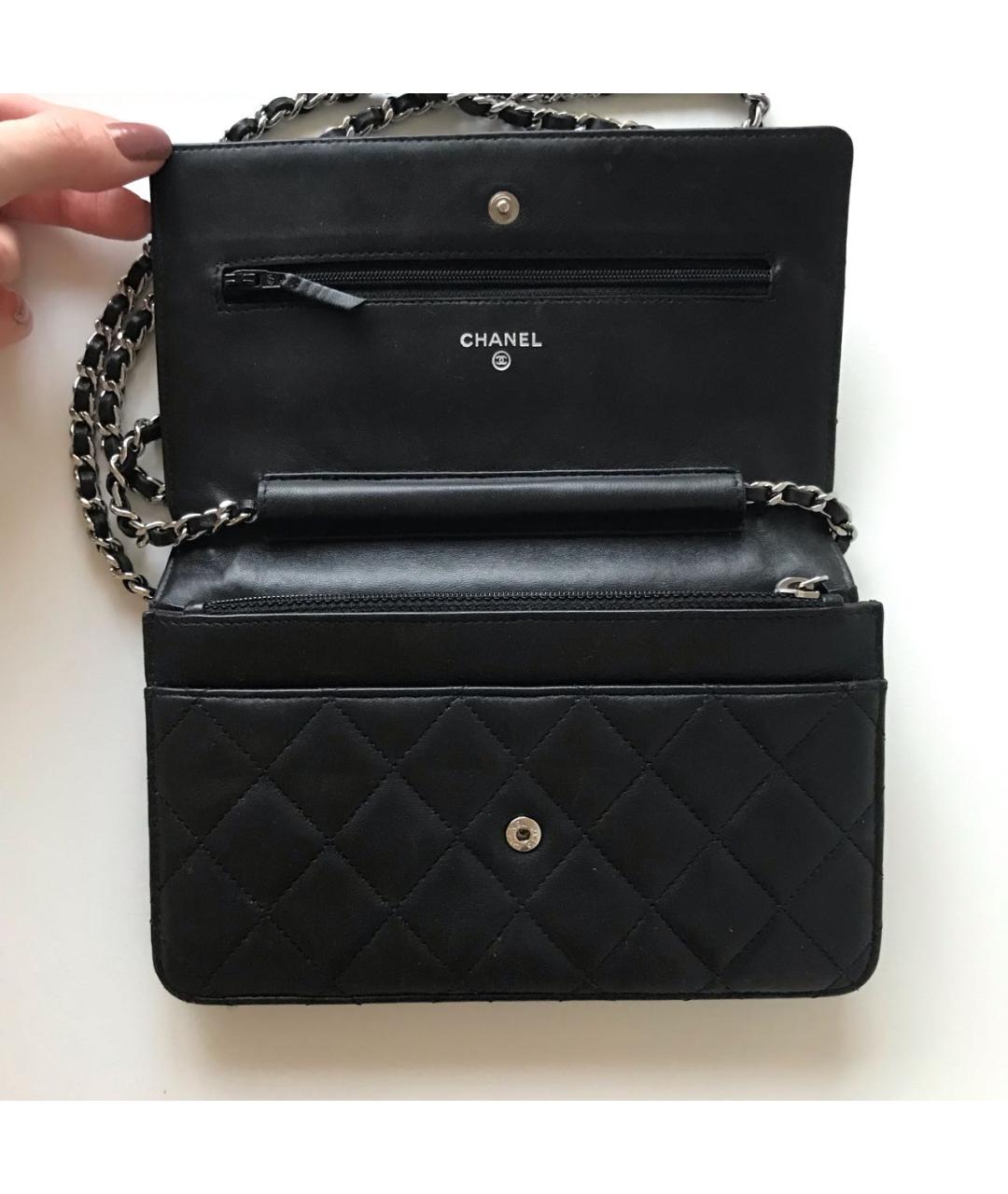 CHANEL Черная кожаная сумка через плечо, фото 4