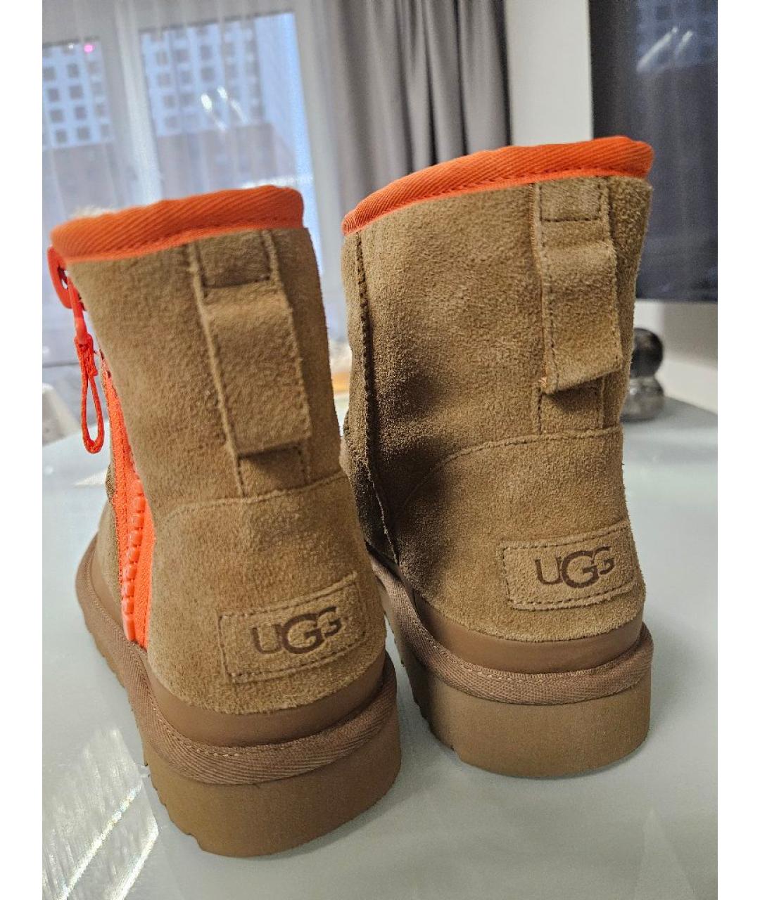 UGG AUSTRALIA Коричневые замшевые сапоги, фото 4