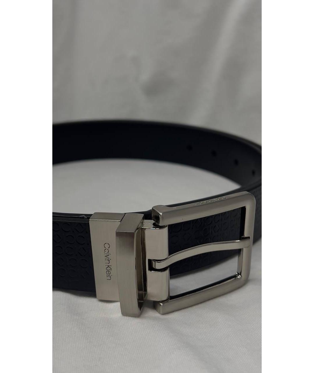 CALVIN KLEIN Черный кожаный ремень, фото 4