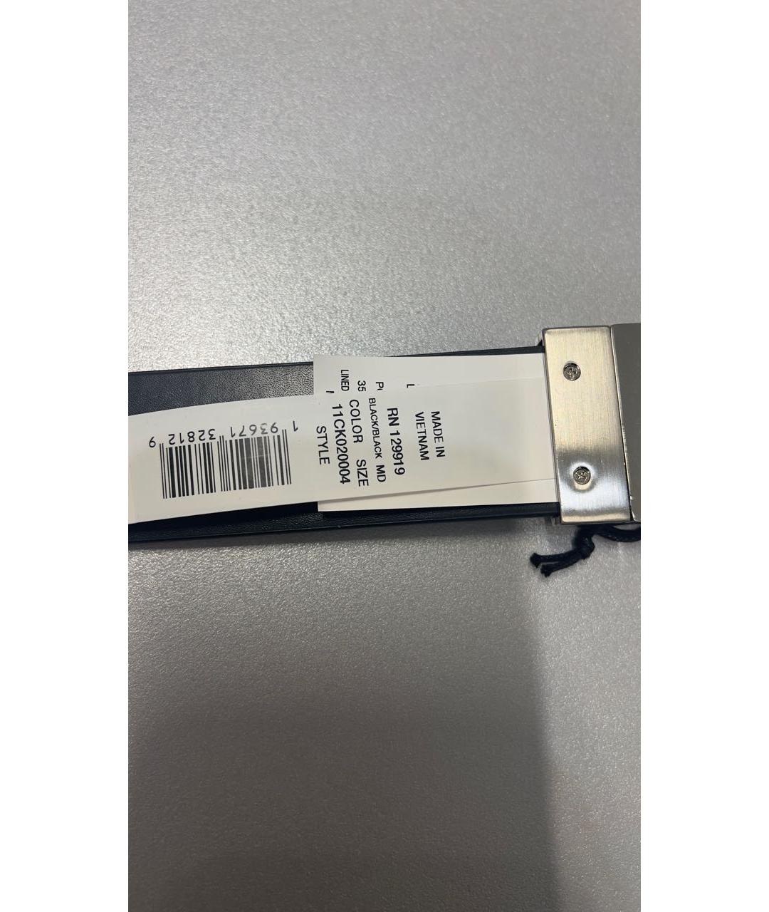 CALVIN KLEIN Черный кожаный ремень, фото 3