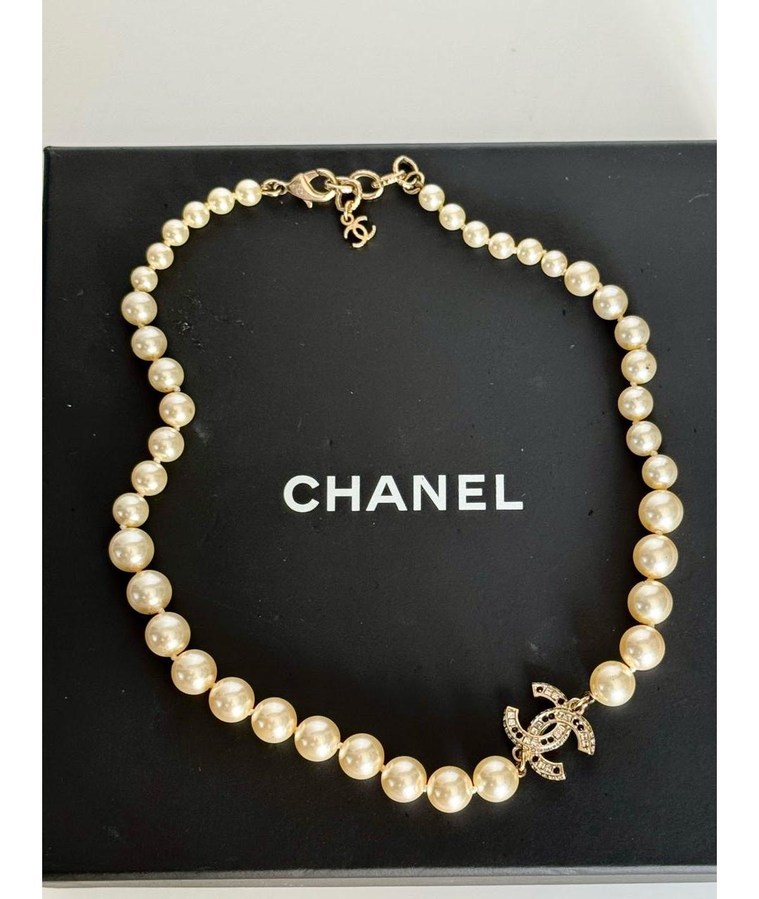 CHANEL Бежевое жемчужное колье, фото 7