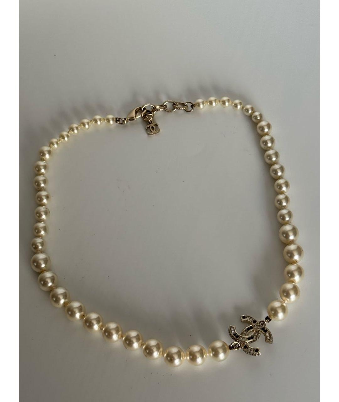 CHANEL Бежевое жемчужное колье, фото 2