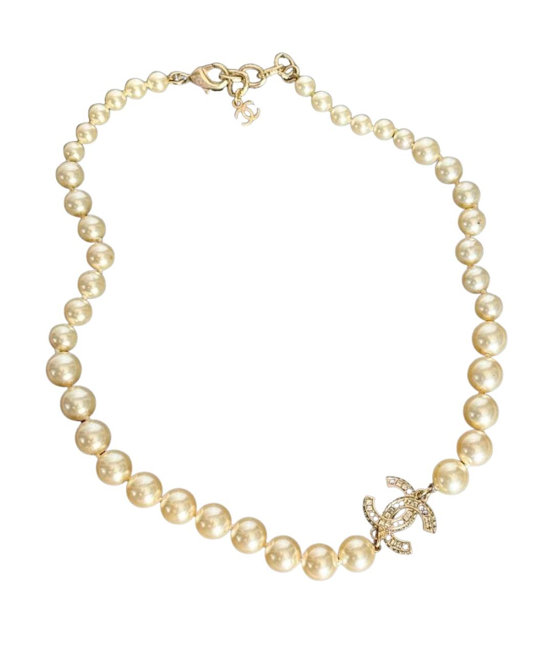 CHANEL Бежевое жемчужное колье, фото 1