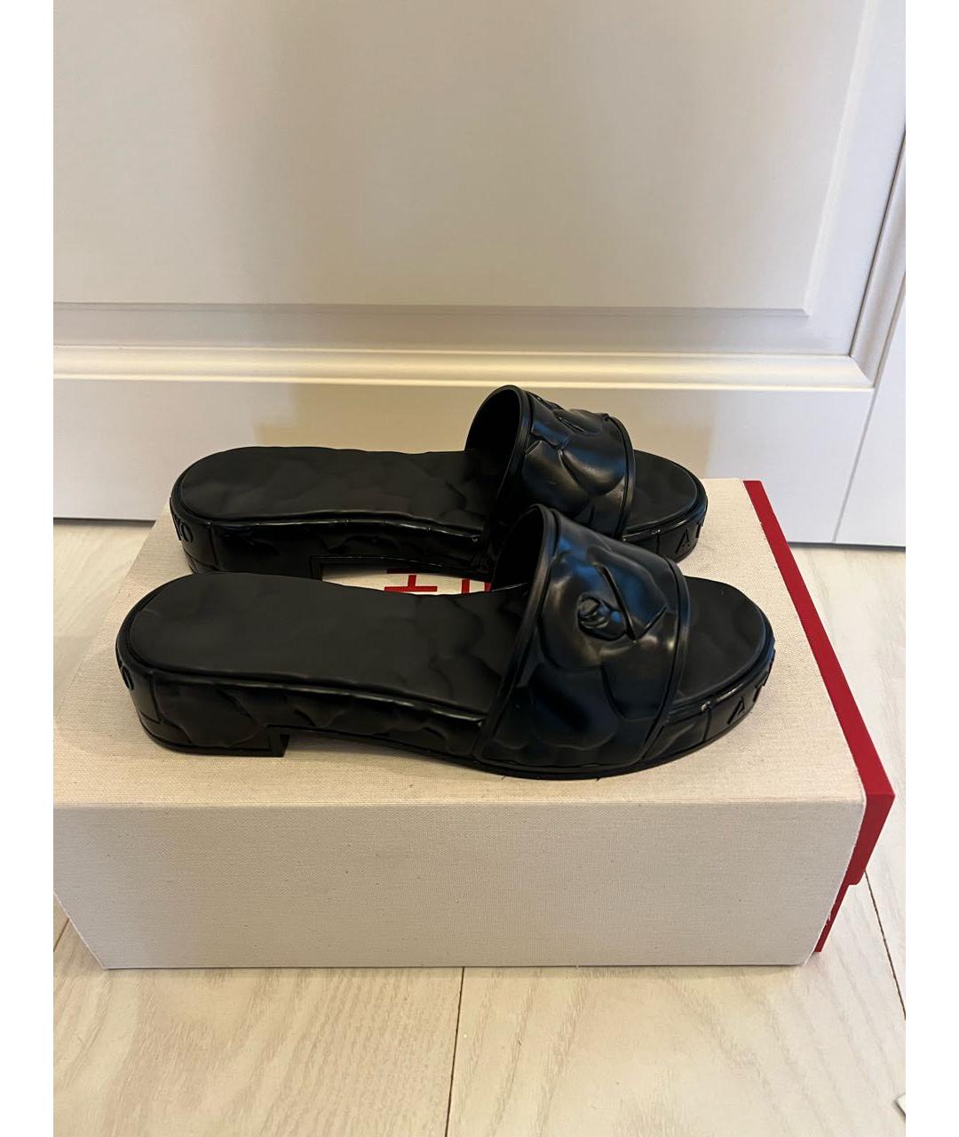 VALENTINO Черные резиновые сабо, фото 9