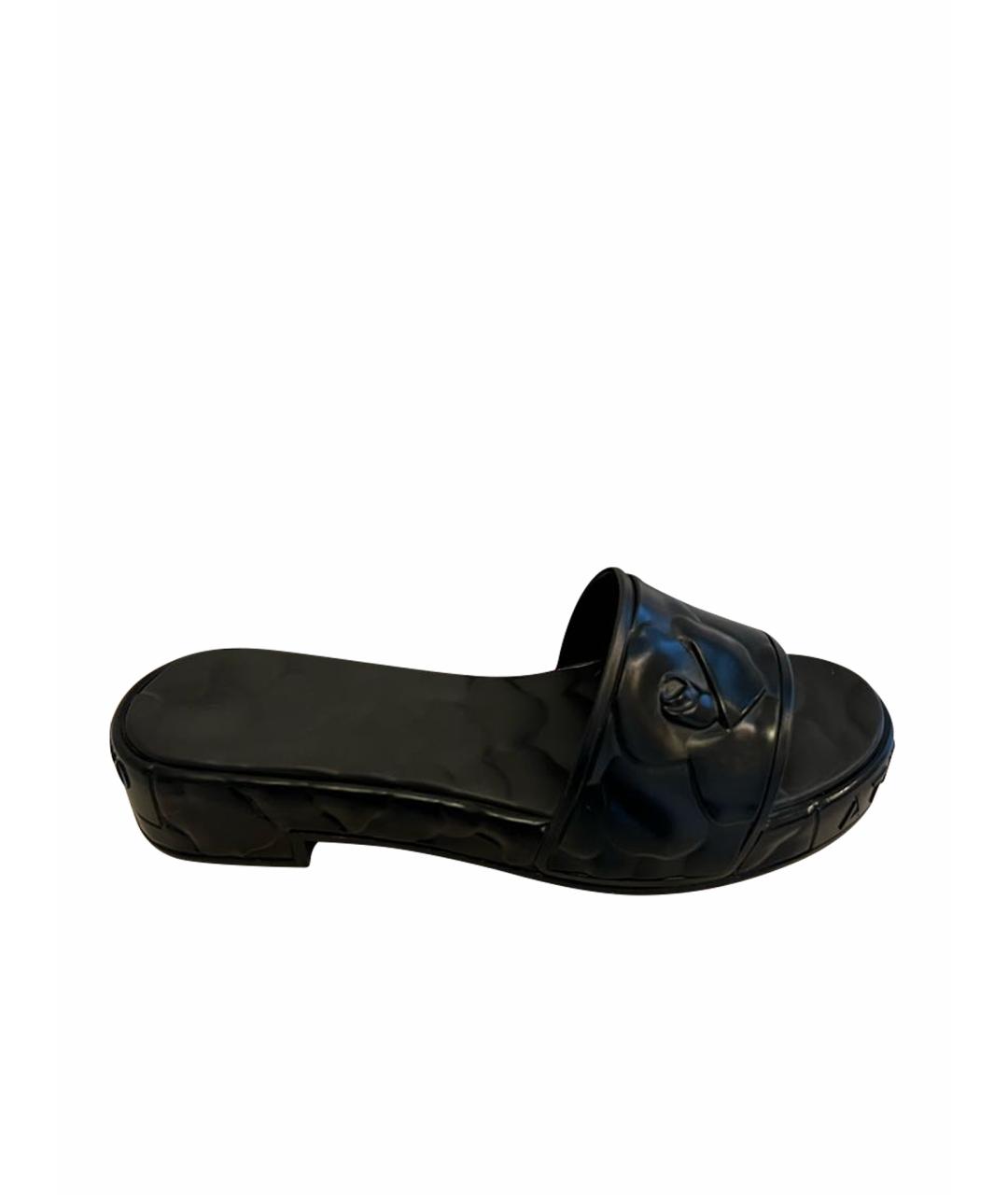 VALENTINO Черные резиновые сабо, фото 1