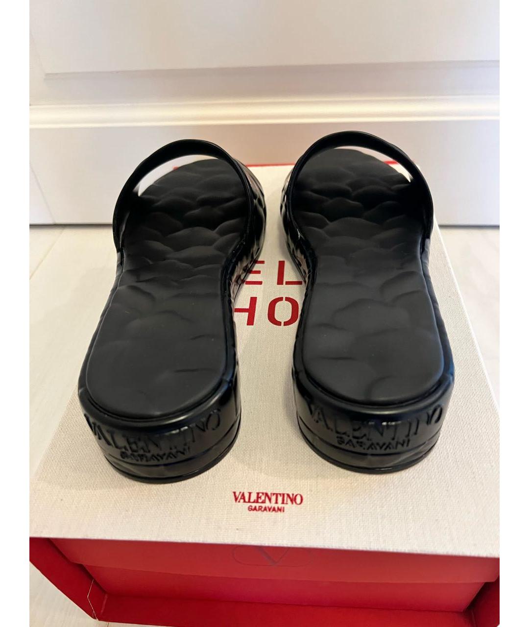 VALENTINO Черные резиновые сабо, фото 4