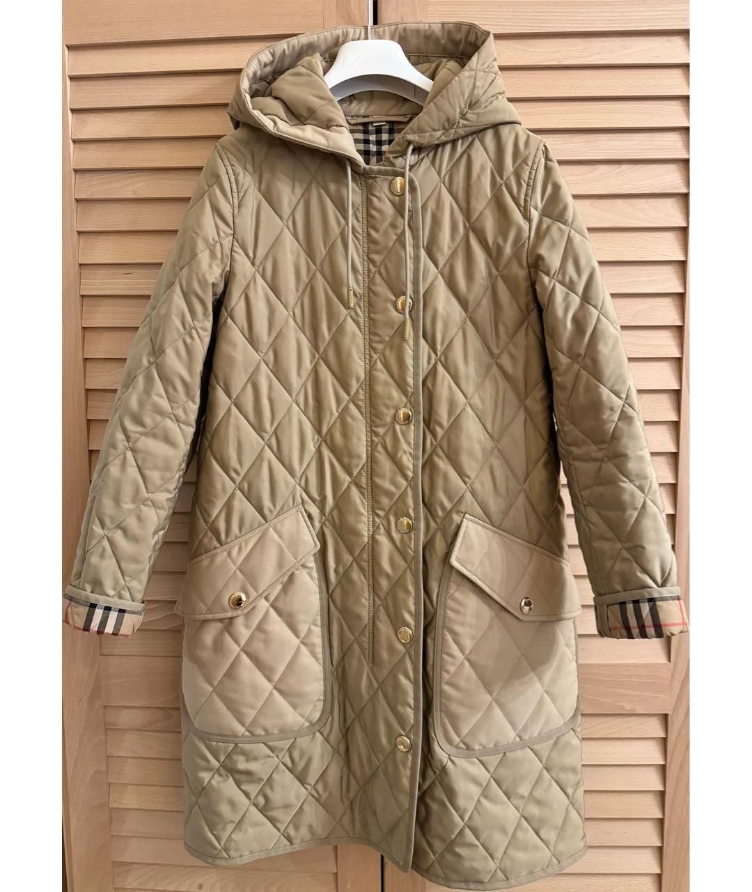 BURBERRY Бежевая полиэстеровая парка, фото 4