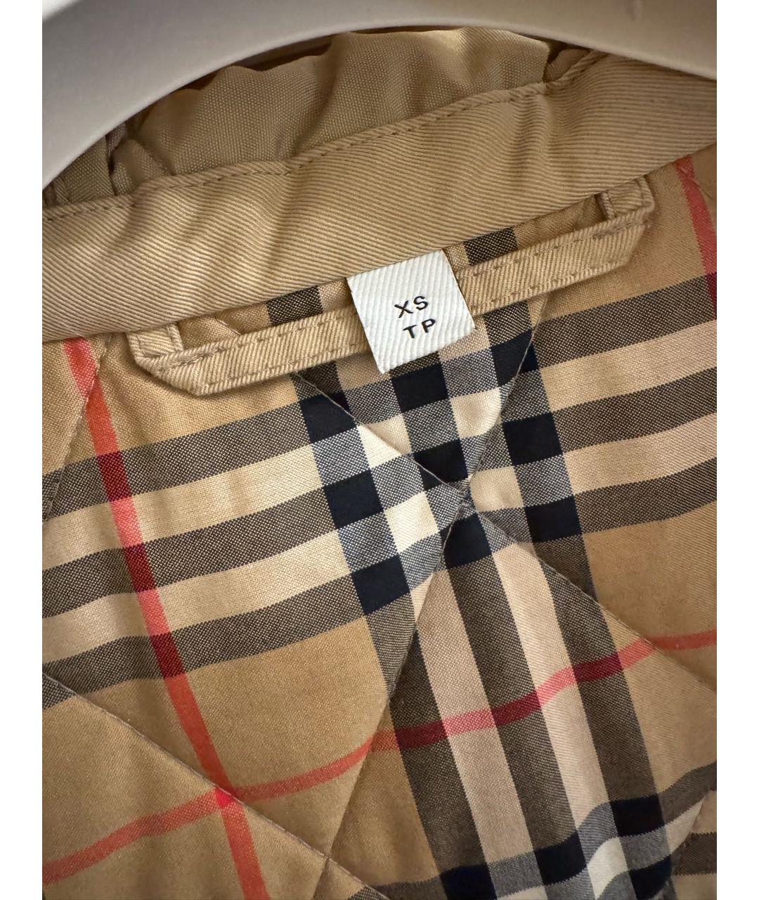 BURBERRY Бежевая полиэстеровая парка, фото 5