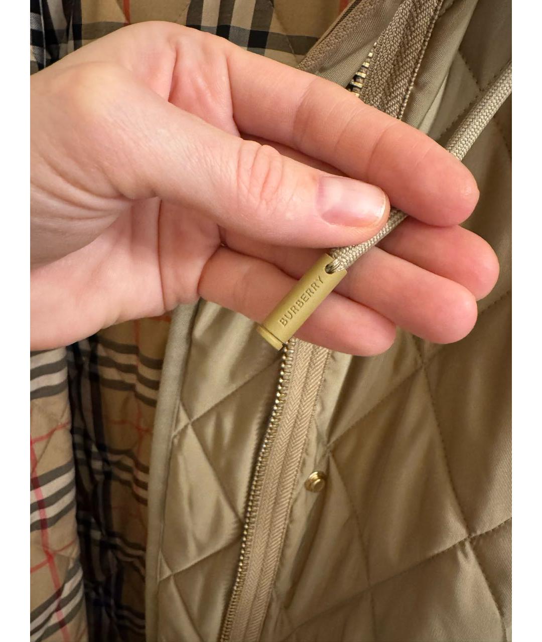 BURBERRY Бежевая полиэстеровая парка, фото 7