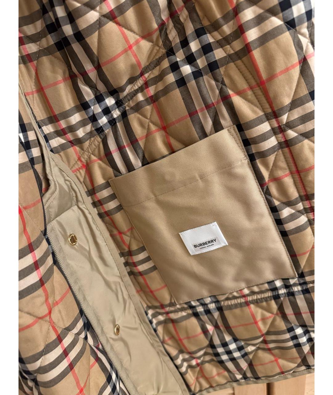BURBERRY Бежевая полиэстеровая парка, фото 6