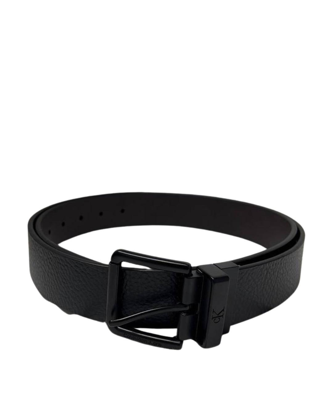 CALVIN KLEIN Черный кожаный ремень, фото 1