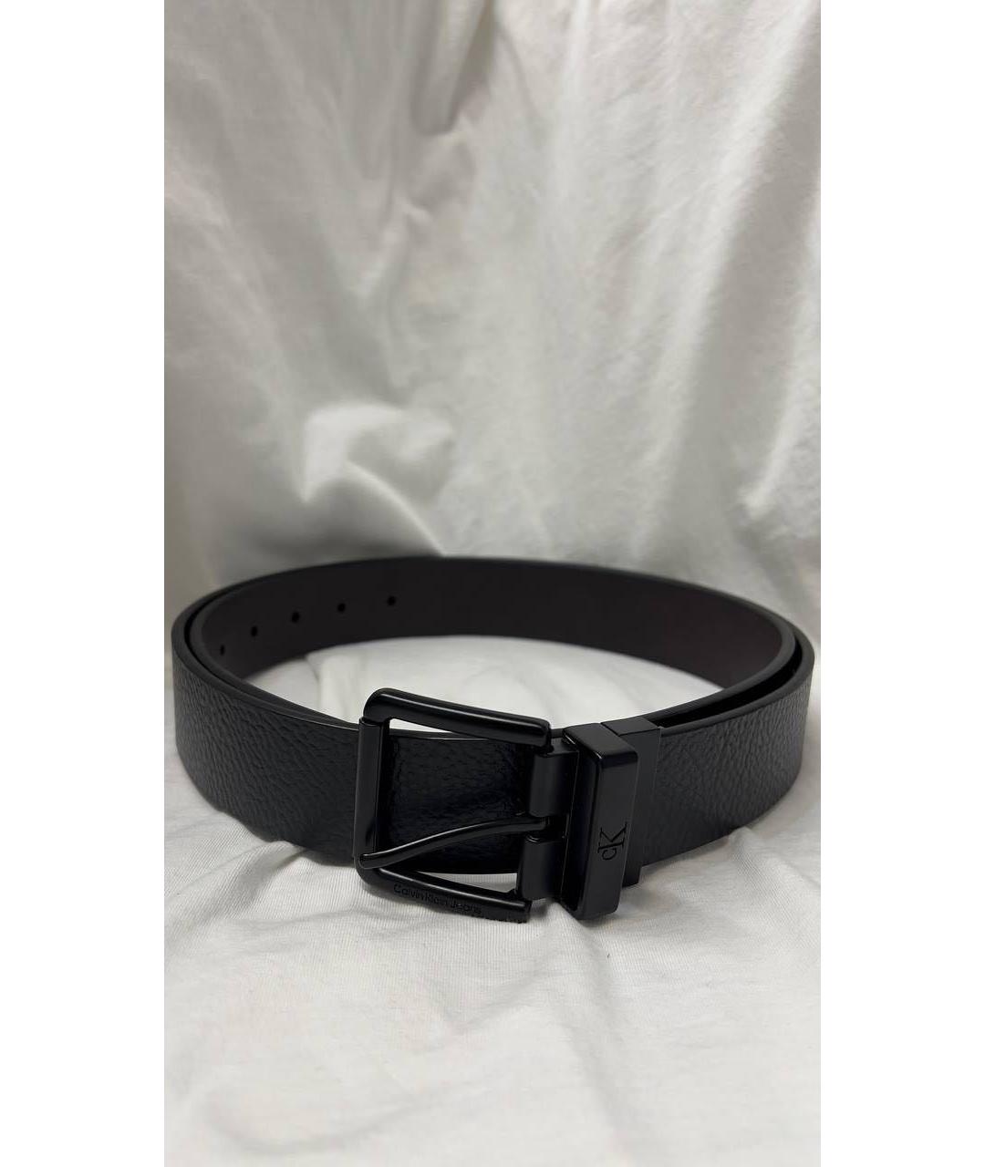 CALVIN KLEIN Черный кожаный ремень, фото 5