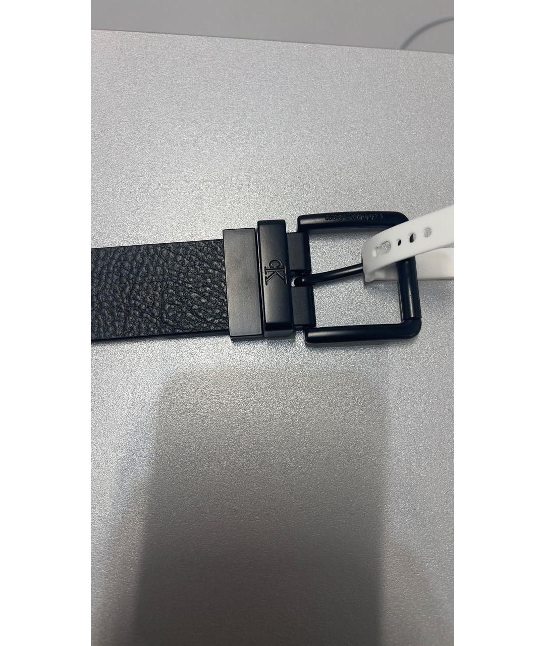 CALVIN KLEIN Черный кожаный ремень, фото 2