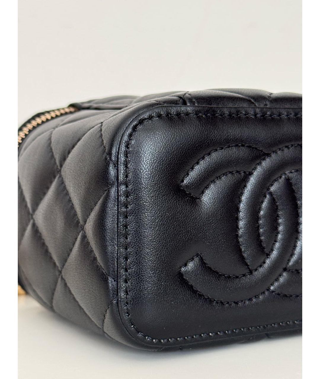 CHANEL Черная кожаная сумка через плечо, фото 7