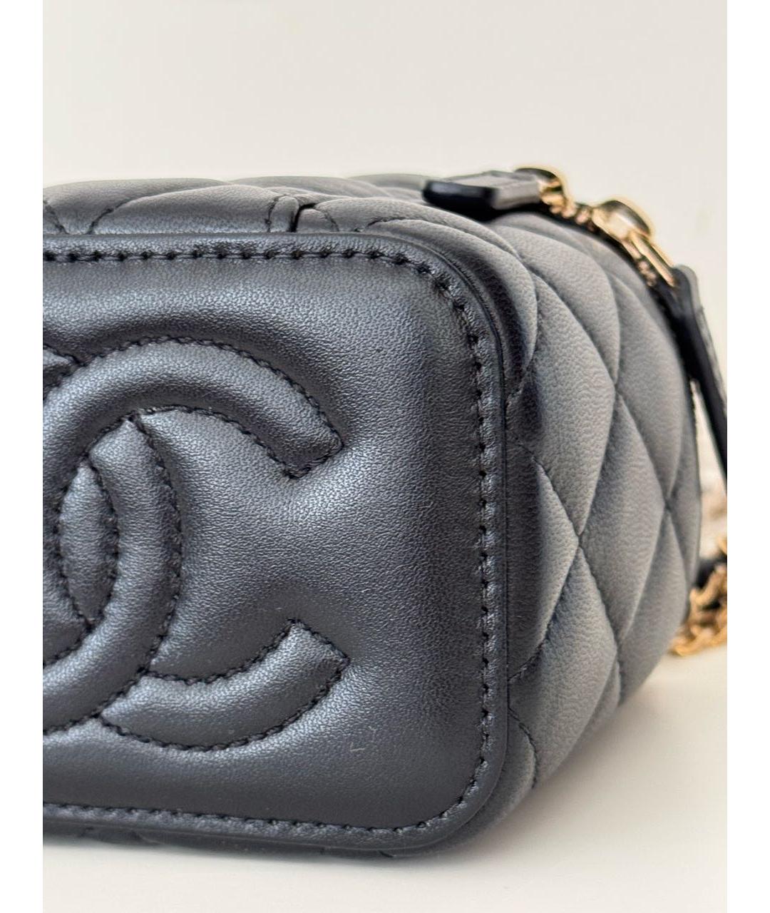 CHANEL Черная кожаная сумка через плечо, фото 6