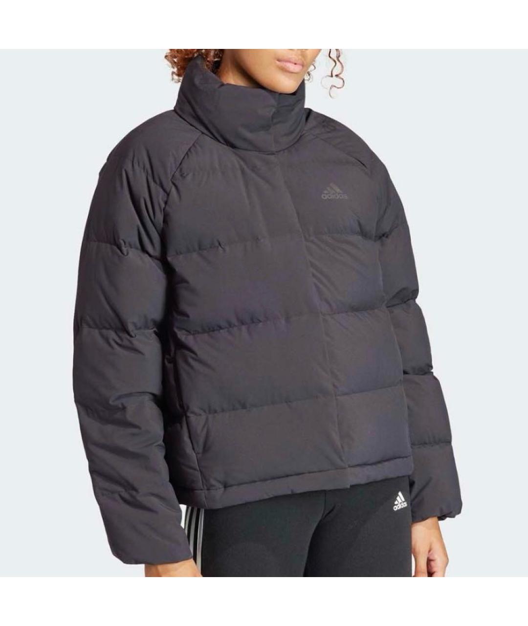 ADIDAS Черный полиэстеровый пуховик, фото 2