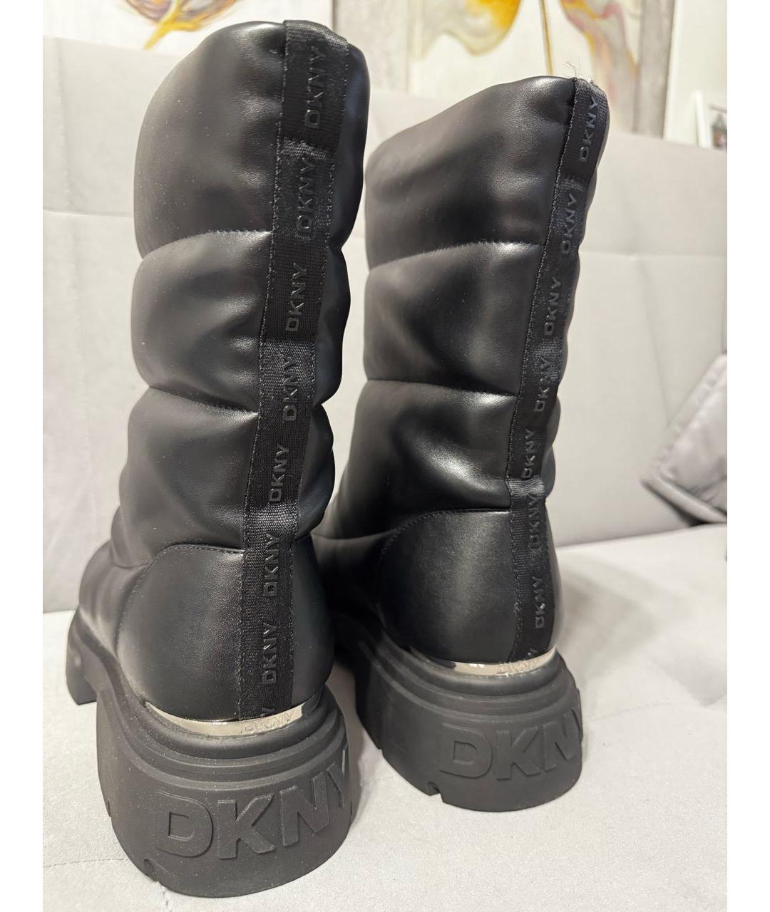 DKNY Черные полусапоги из искусственной кожи, фото 7