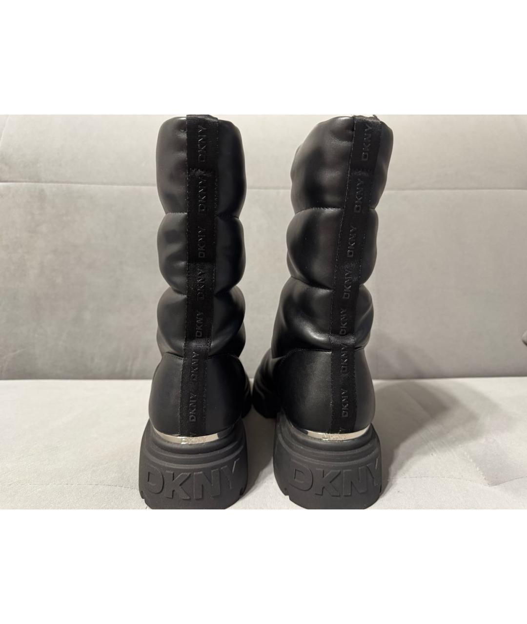 DKNY Черные полусапоги из искусственной кожи, фото 4