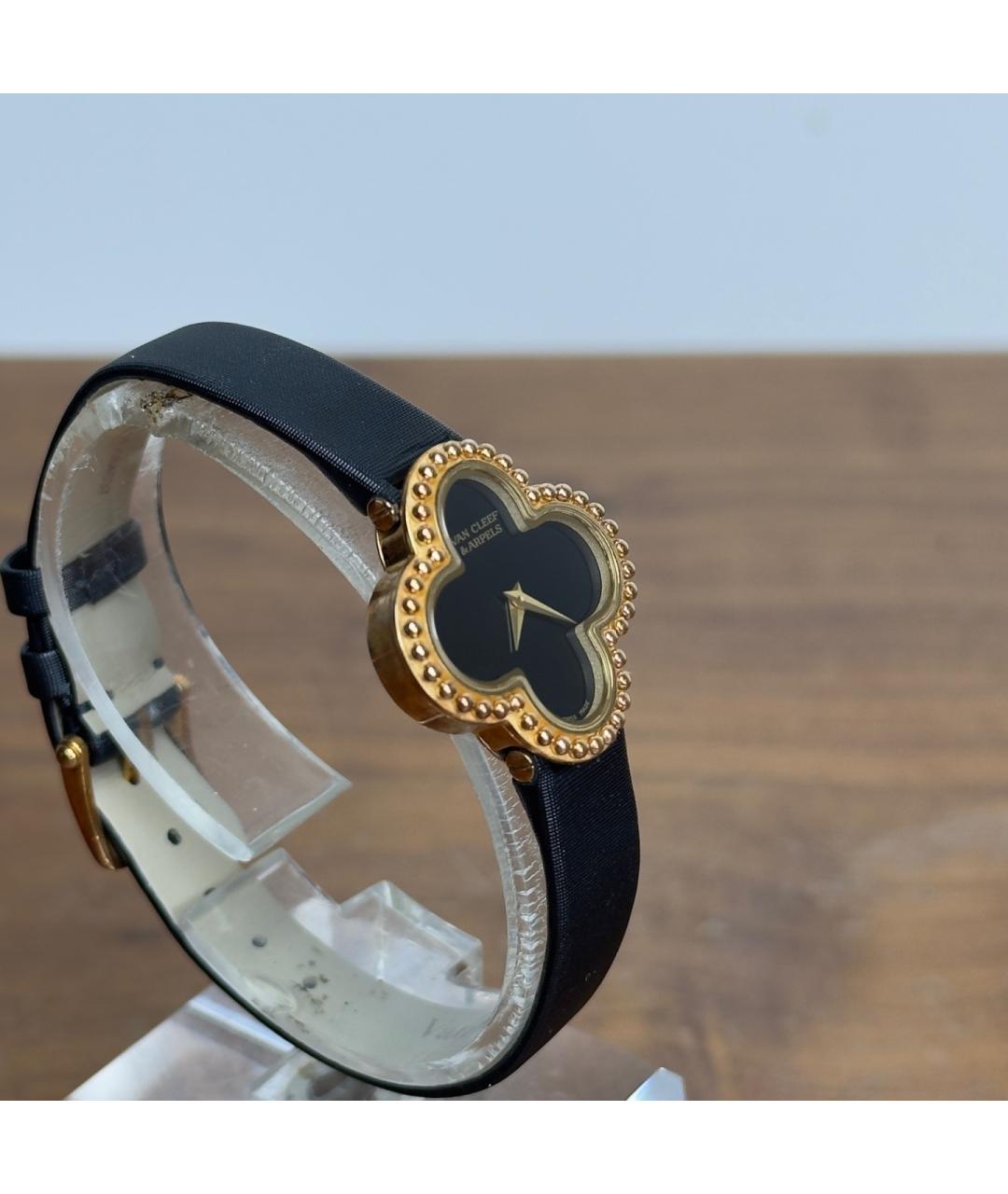VAN CLEEF & ARPELS Черные часы из желтого золота, фото 4