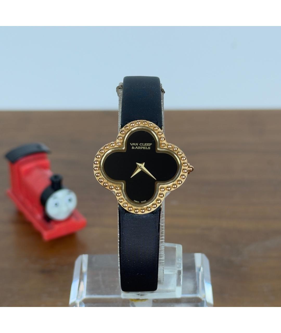 VAN CLEEF & ARPELS Черные часы из желтого золота, фото 6