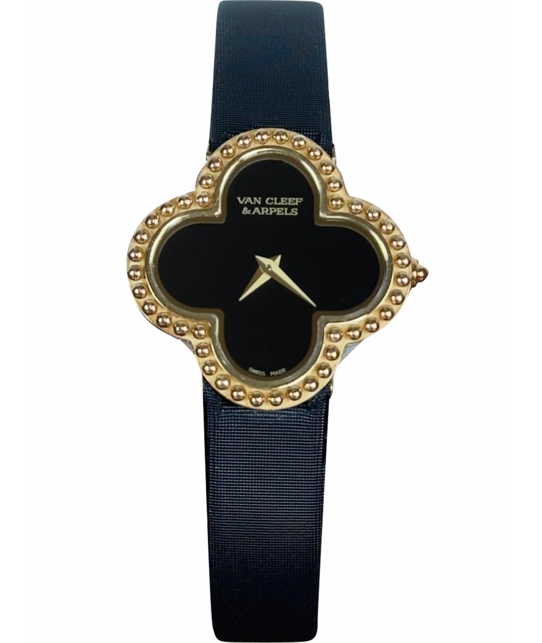 VAN CLEEF & ARPELS Черные часы из желтого золота, фото 1