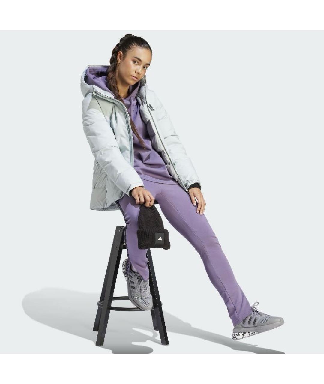 ADIDAS Серый полиэстеровый пуховик, фото 4