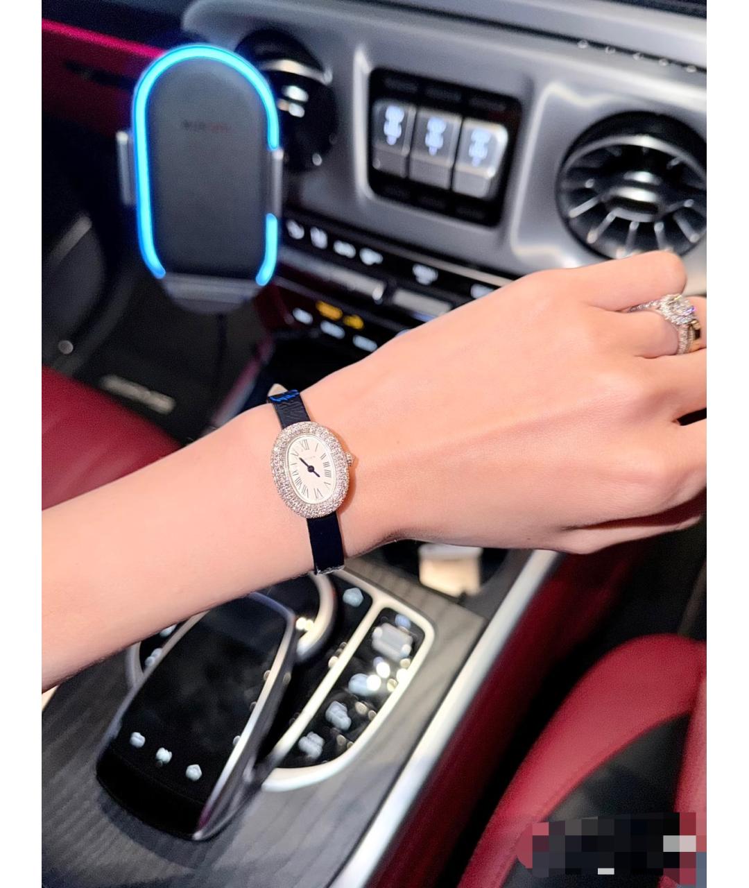 CARTIER Черные часы из белого золота, фото 7