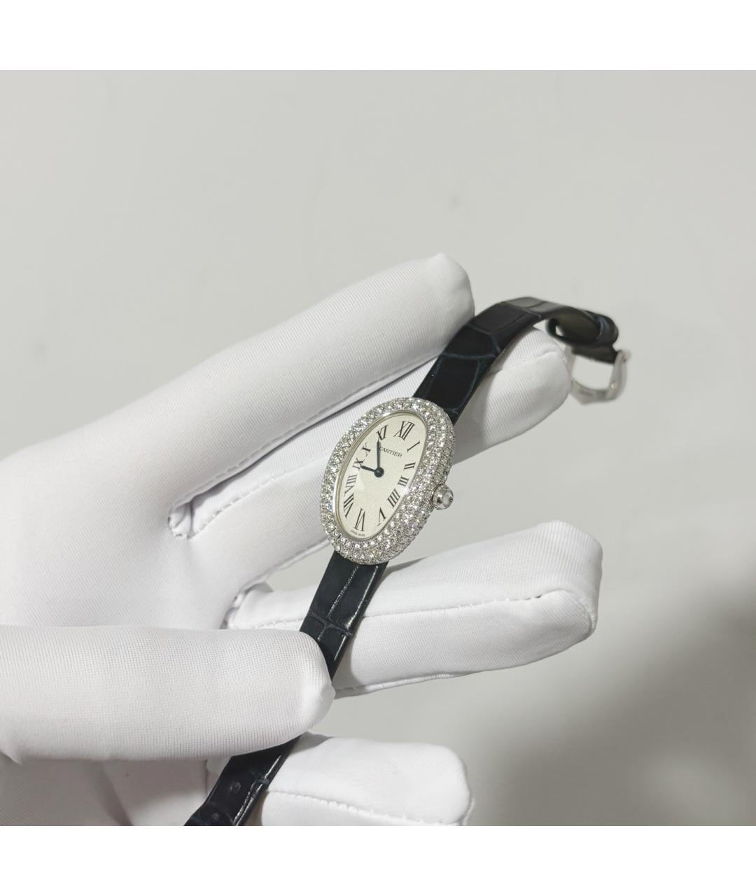 CARTIER Черные часы из белого золота, фото 5