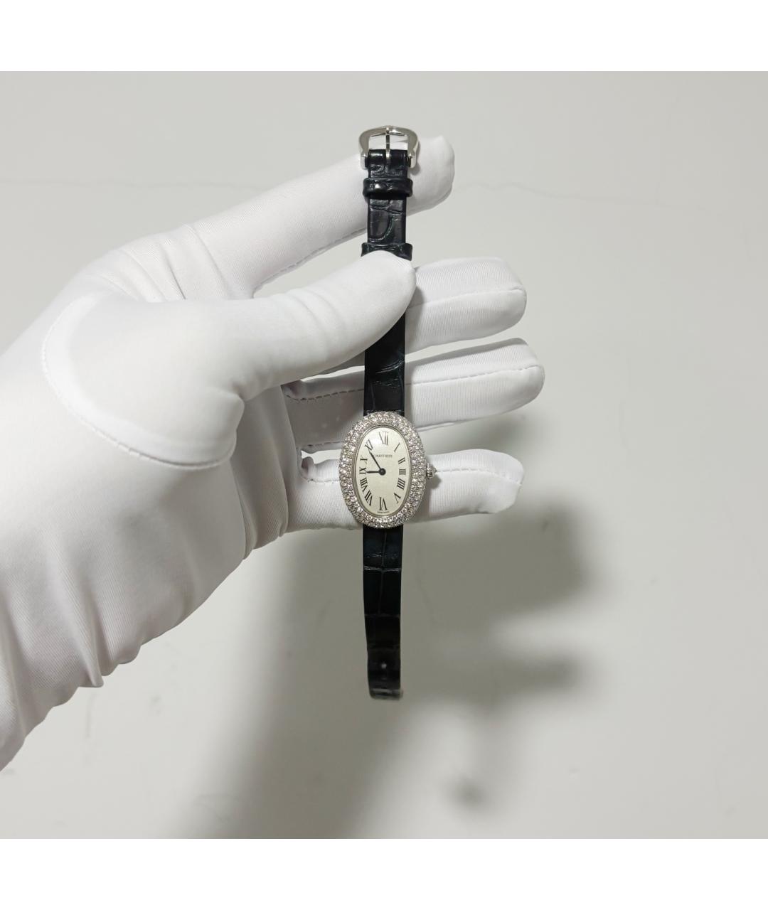 CARTIER Черные часы из белого золота, фото 9