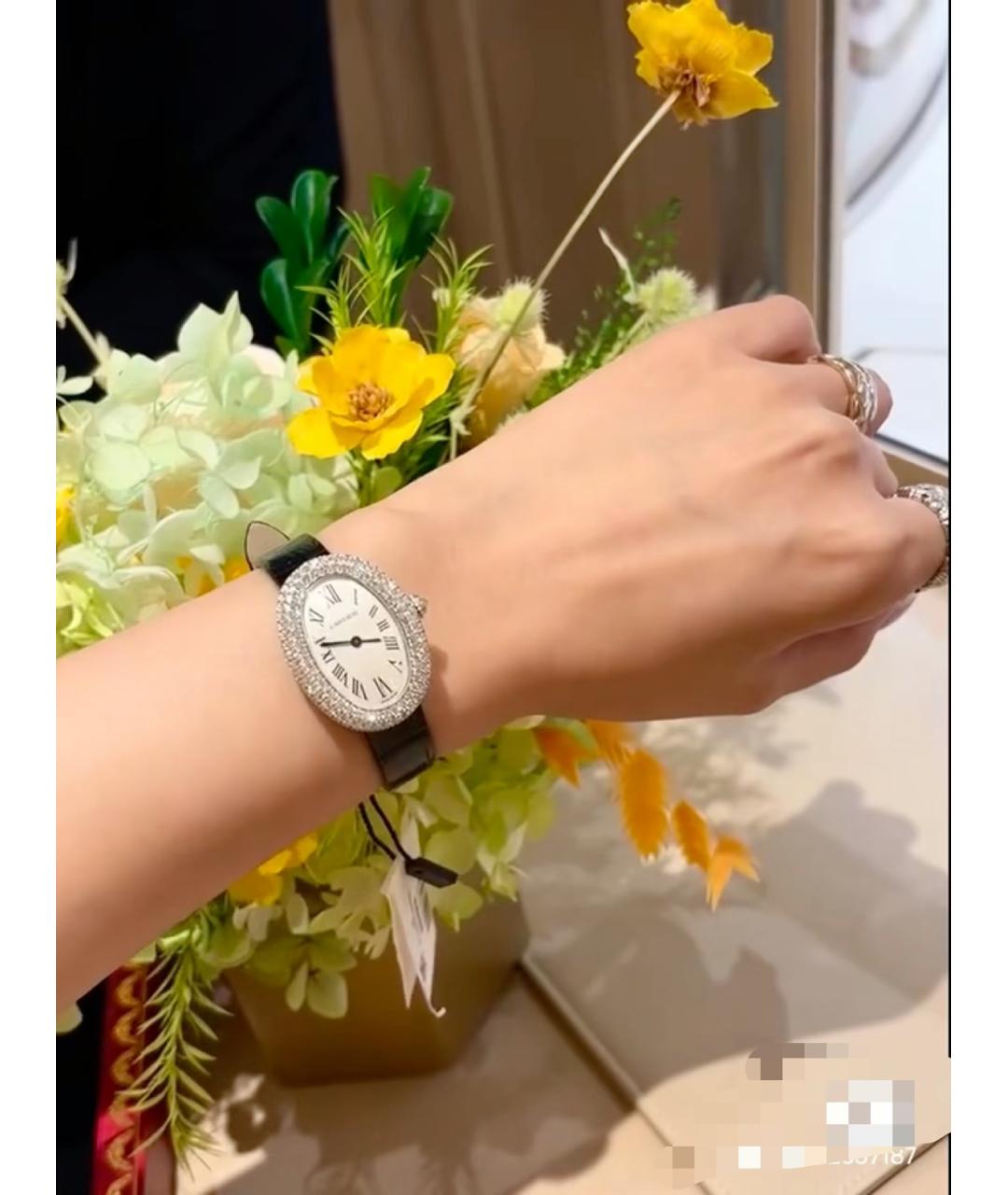 CARTIER Черные часы из белого золота, фото 8