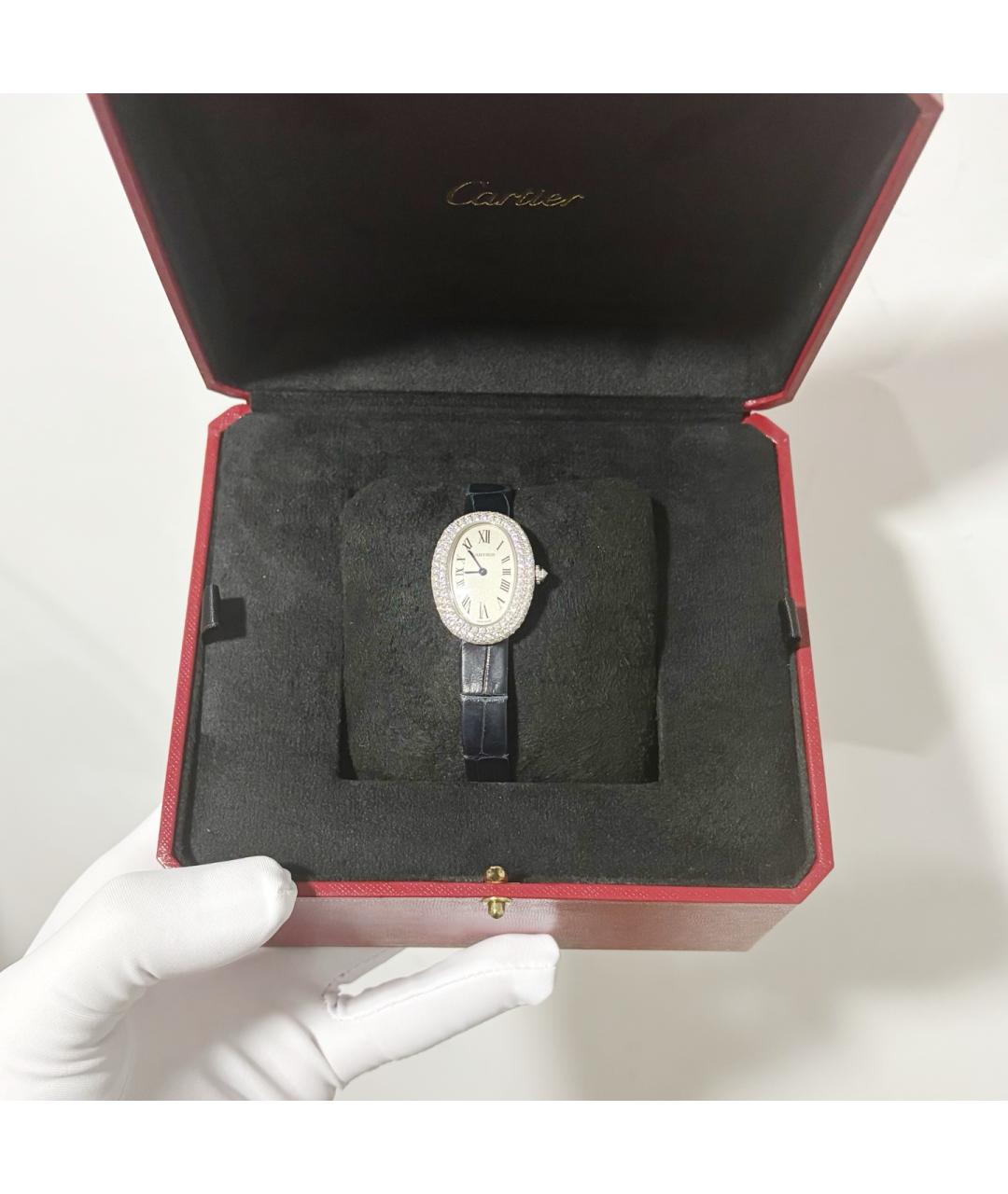 CARTIER Черные часы из белого золота, фото 3