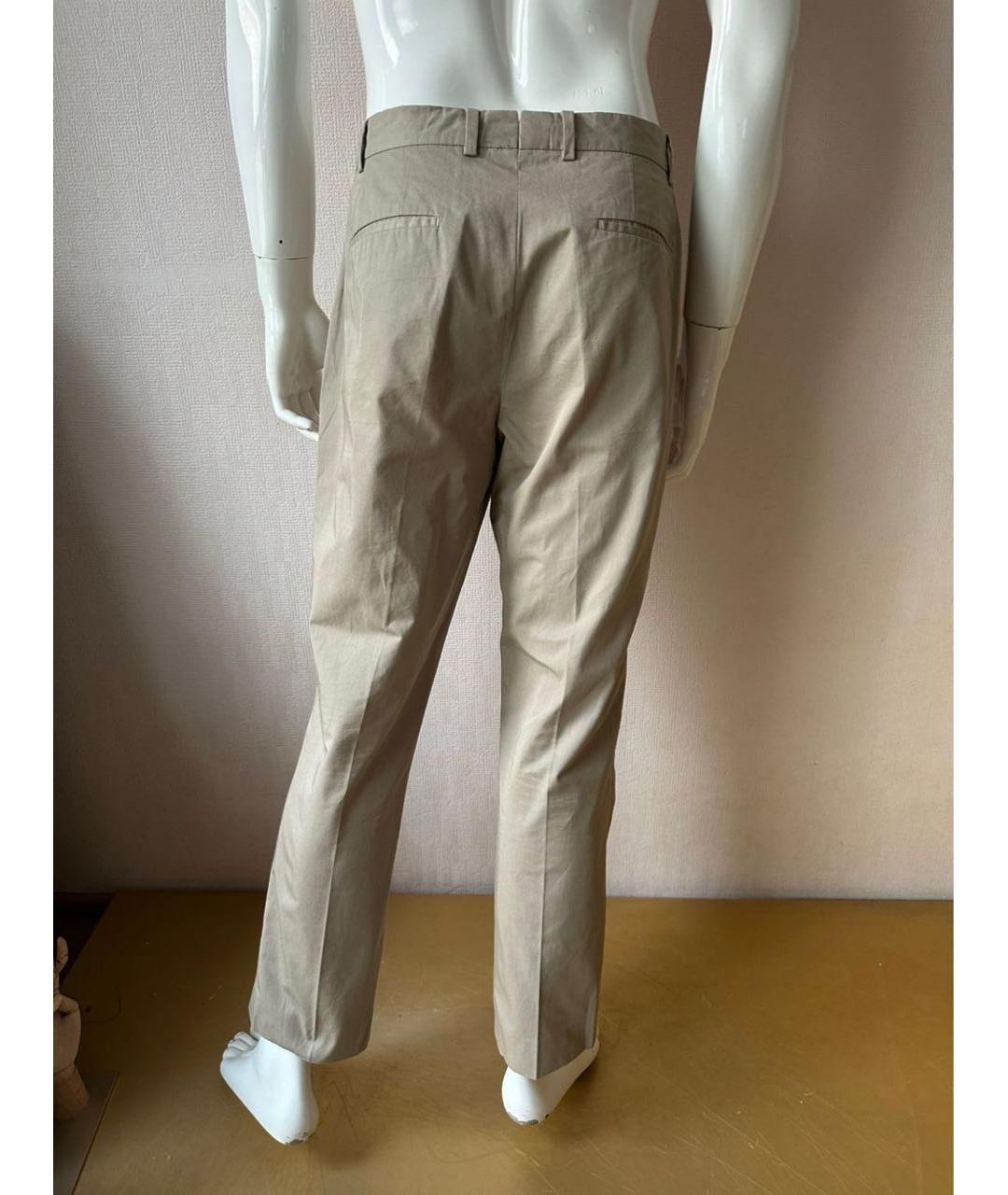PAUL SMITH Бежевые хлопковые брюки чинос, фото 8