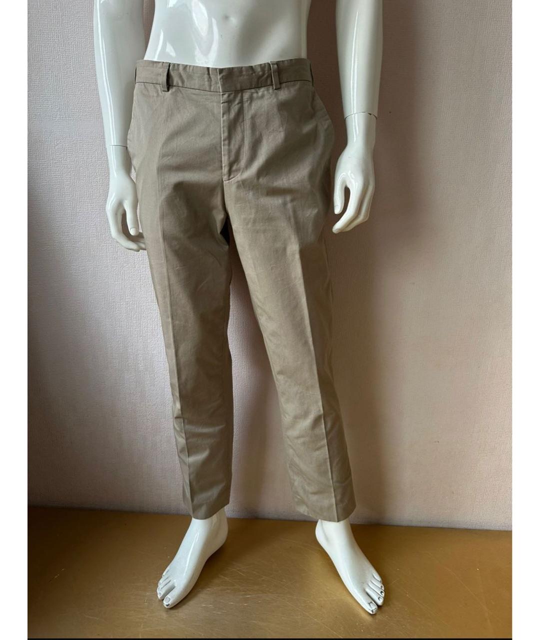 PAUL SMITH Бежевые хлопковые брюки чинос, фото 7
