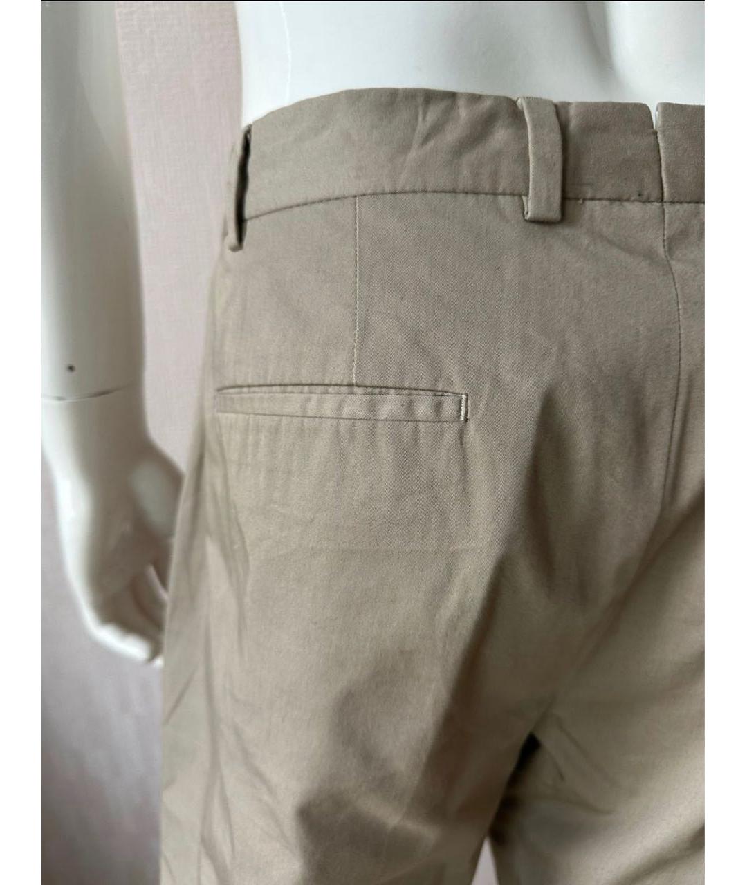 PAUL SMITH Бежевые хлопковые брюки чинос, фото 6