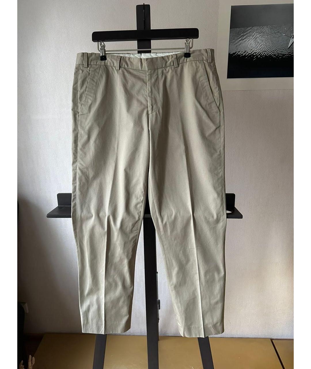 PAUL SMITH Бежевые хлопковые брюки чинос, фото 9