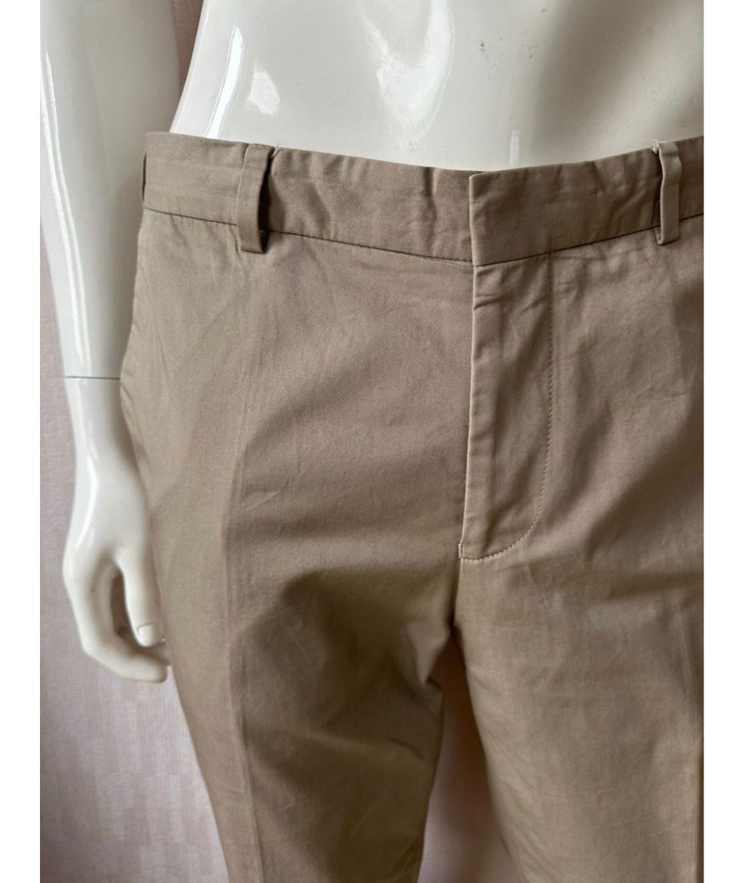 PAUL SMITH Бежевые хлопковые брюки чинос, фото 5